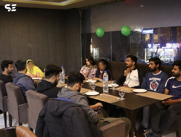 Soft Enterprise team enjoying dinner and conversations during Team Dinner on 15 February 2025