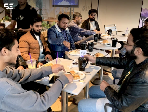 Soft Enterprise employees enjoying a CBTL team hangout.