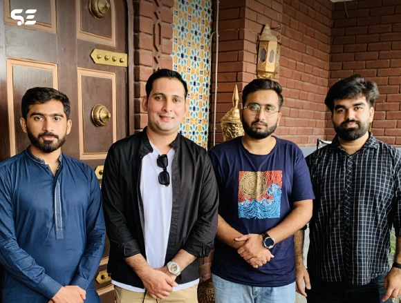 Team gathering at Soft Enterprise for a colleague’s farewell lunch.