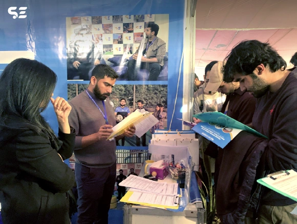 Soft Enterprise team member engaging with students at COMSATS Job Fair 2026.