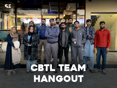 Evening group photo of team members at CBTL Team Hangout